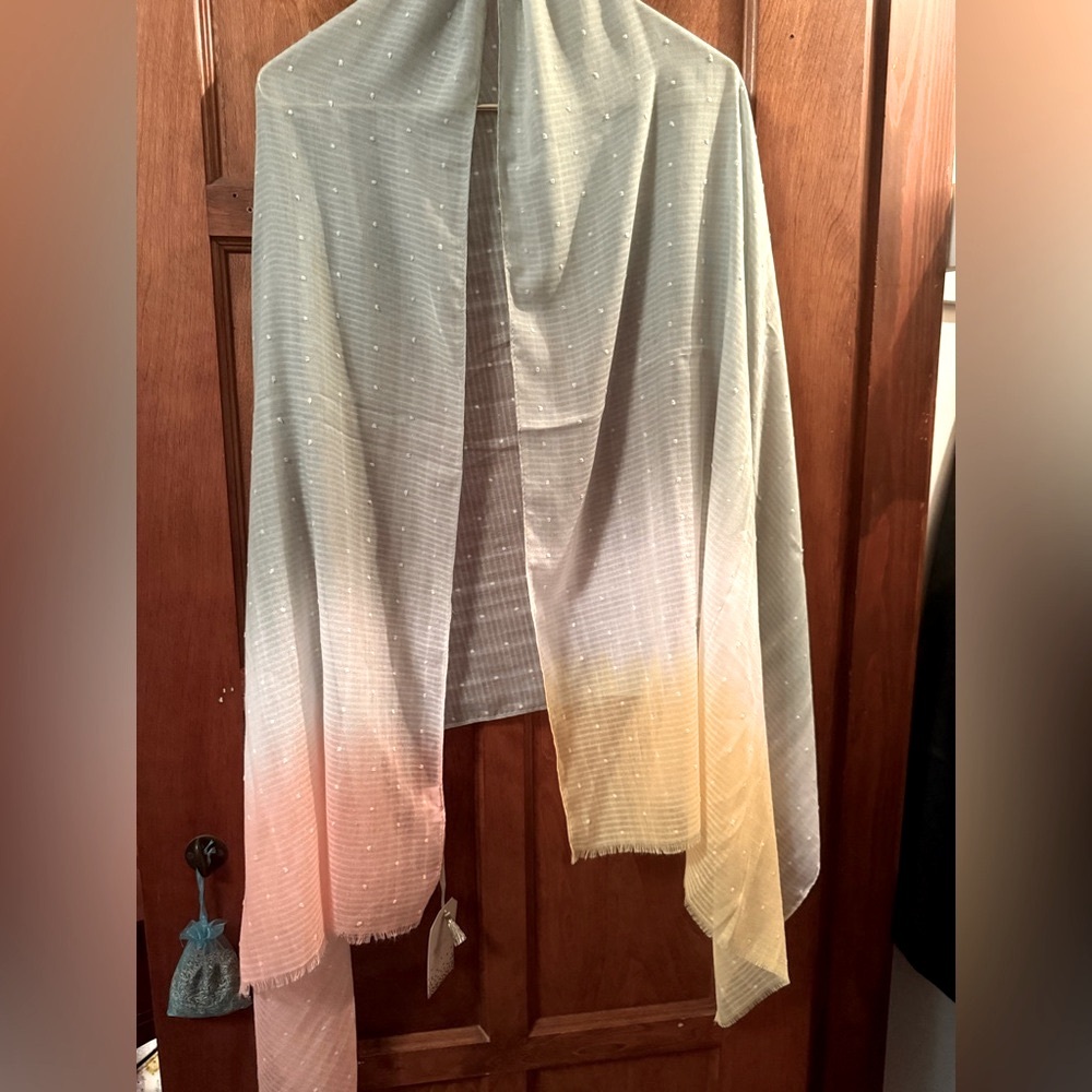 NWT Green, Pink and Yellow Pastel Gradient Fashion Scarf